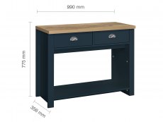Birlea Birlea Highgate Navy and Oak Effect 2 Drawer Console Table (Flat Packed)
