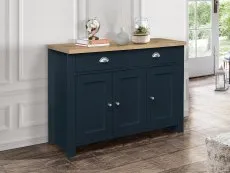 Birlea Birlea Highgate Navy and Oak Effect 3 Door 2 Drawer Sideboard