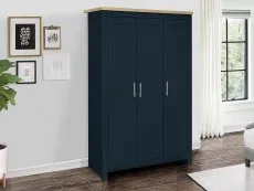 Birlea Birlea Highgate Navy and Oak Effect 3 Door Wardrobe