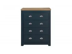 Birlea Highgate Navy and Oak Effect 4 Drawer Chest