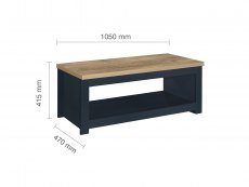 Birlea Birlea Highgate Navy and Oak Effect Coffee Table (Flat Packed)