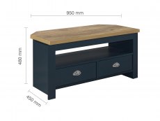 Birlea Birlea Highgate Navy and Oak Effect Corner TV Unit (Flat Packed)
