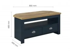 Birlea Furniture & Beds Birlea Highgate Navy and Oak Effect Corner TV Unit