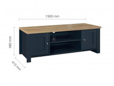 Birlea Birlea Highgate Navy and Oak Effect Large TV Unit (Flat Packed)