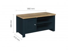 Birlea Birlea Highgate Navy and Oak Effect Small TV Unit (Flat Packed)
