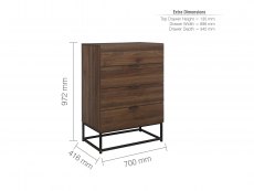 Birlea Birlea Houston Walnut Effect 4 Drawer Chest of Drawers (Flat Packed)
