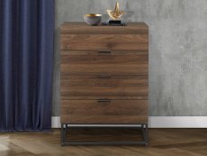 Birlea Birlea Houston Walnut Effect 4 Drawer Chest of Drawers (Flat Packed)