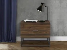 Birlea Furniture & Beds Birlea Houston Walnut Effect 2 Drawer Bedside Table