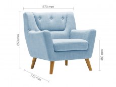 Birlea Birlea Lambeth Duck Egg Blue Fabric Chair