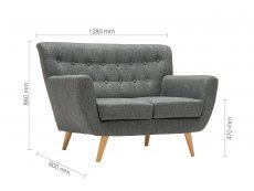 Birlea Birlea Loft Grey Fabric 2 Seater Sofa