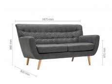 Birlea Birlea Loft Grey Fabric 3 Seater Sofa