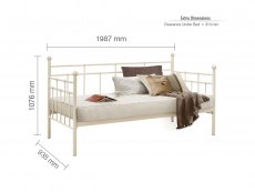 Birlea Birlea Lyon 3ft Single Cream Metal Day Bed Frame