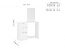 Birlea Birlea Madison White 3 Drawer Dressing Table & Mirror (Flat Packed)