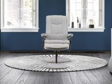 Birlea Birlea Memphis Grey Fabric Swivel Chair & Footstool