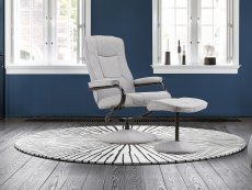 Birlea Birlea Memphis Grey Fabric Swivel Chair & Footstool
