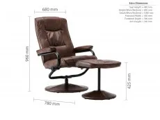 Birlea Furniture & Beds Birlea Memphis Tan Faux Leather Swivel Chair & Footstool