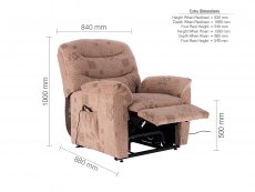 Birlea Birlea Regency Wheat Fabric Rise & Recline Chair