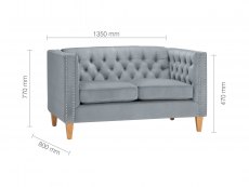 Birlea Birlea Florence Medium Grey Velvet Fabric Sofa