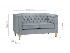 Birlea Furniture & Beds Birlea Florence Medium Grey Velvet Fabric Sofa