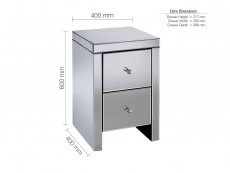 Birlea Birlea Seville Mirrored 2 Drawer Bedside (Assembled)
