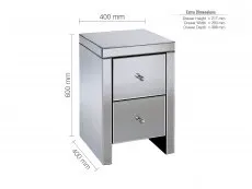 Birlea Birlea Seville Mirrored 2 Drawer Bedside Table (Assembled)