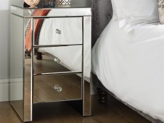 Birlea Birlea Seville Mirrored 3 Drawer Bedside (Assembled)