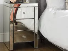 Birlea Birlea Seville Mirrored 3 Drawer Bedside Table (Assembled)