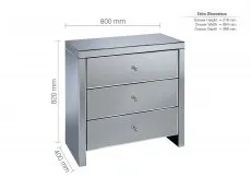 Birlea Birlea Seville Mirrored 3 Drawer Chest (Assembled)
