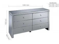 Birlea Birlea Seville Mirrored 6 Drawer Chest (Assembled)