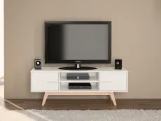Birlea Furniture & Beds Birlea Shard White TV Unit (Flat Packed)