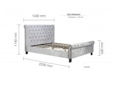Birlea Birlea Sienna 4ft6 Double Steel Crushed Velvet Fabric Bed Frame