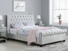 Birlea Furniture & Beds Birlea Sienna 4ft Small Double Steel Crushed Velvet Fabric Bed Frame
