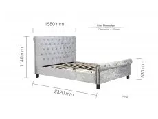 Birlea Furniture & Beds Birlea Sienna 5ft King Size Steel Crushed Velvet Bed Frame