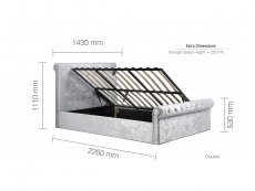 Birlea Birlea Sienna 4ft6 Double Steel Crushed Velvet Ottoman Bed Frame