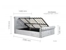 Birlea Birlea Sienna Steel Crushed Velvet Ottoman Bed Frame