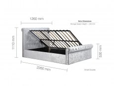 Birlea Birlea Sienna 4ft Small Double Steel Crushed Velvet Ottoman Bed Frame
