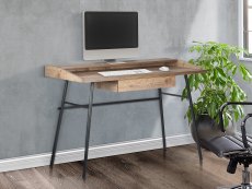 Birlea Urban Rustic 1 Drawer Office Desk With Shelf (Flat Packed)