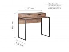 Birlea Birlea Urban Rustic 2 Drawer Office Desk (Flat Packed)