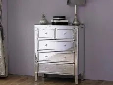 Birlea Birlea Valencia 3+2 Drawer Mirrored Chest of Drawers (Assembled)