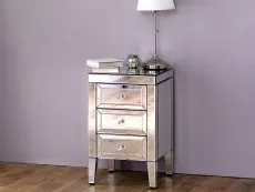 Birlea Birlea Valencia 3 Drawer Bedside Table (Assembled)