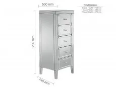 Birlea Birlea Valencia 5 Drawer Narrow Chest (Assembled)