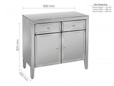 Birlea Birlea Valencia Mirrored 2 Drawer 2 Door Sideboard (Assembled)