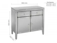 Birlea Birlea Valencia Mirrored 2 Drawer 2 Door Sideboard (Assembled)