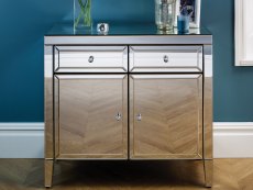 Birlea Birlea Valencia Mirrored 2 Drawer 2 Door Sideboard (Assembled)