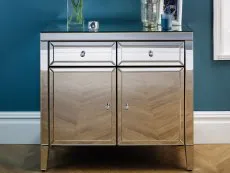 Birlea Furniture & Beds Birlea Valencia Mirrored 2 Drawer 2 Door Sideboard (Assembled)