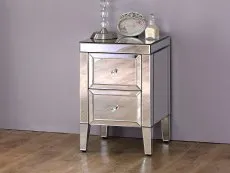 Birlea Birlea Valencia Mirrored 2 Drawer Bedside Table (Assembled)