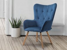 Birlea Birlea Willow Midnight Blue Velvet Fabric Chair
