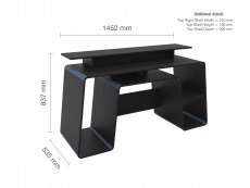 Birlea Birlea Onyx Black and Blue Computer Desk