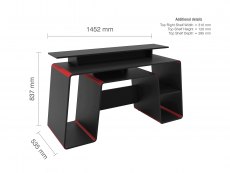 Birlea Birlea Onyx Black and Red Computer Desk