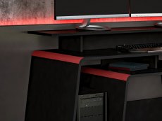 Birlea Onyx Black and Red  Computer Desk